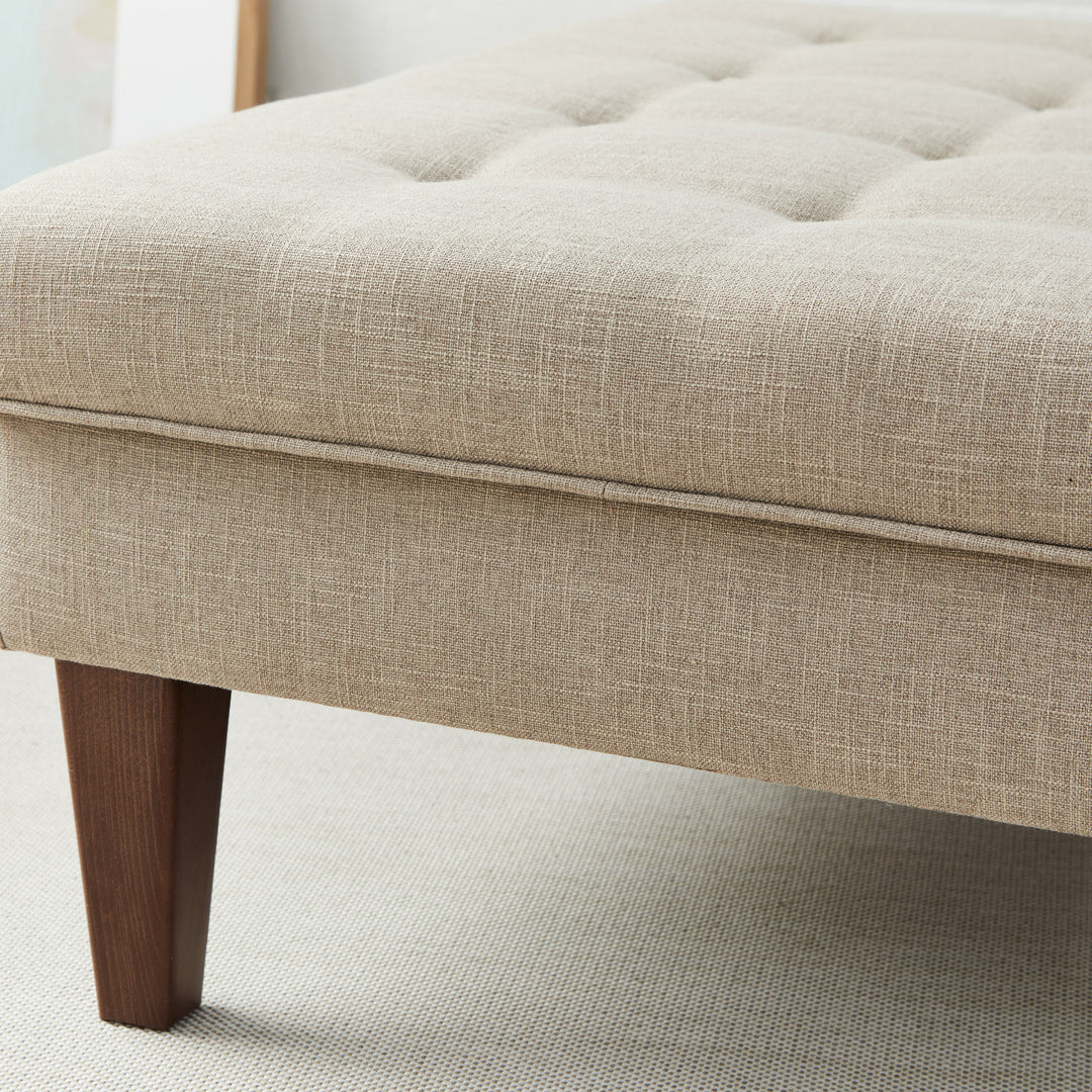 Alberta Shallow Buttoned : Large Coffee Table Stool