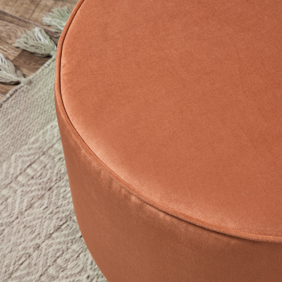 Brooklyn Piped : Large Drum Pouffe with piping