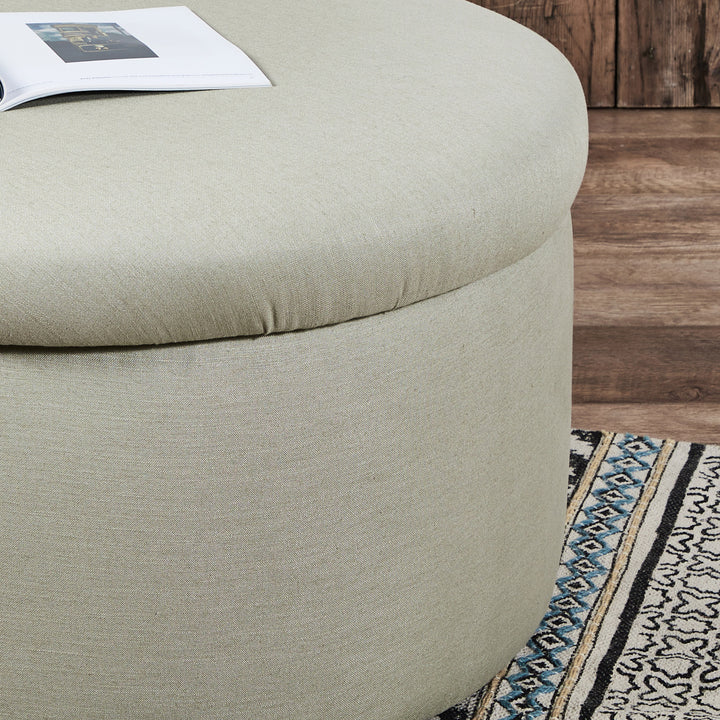 Capri Plain : Circular Storage Ottoman