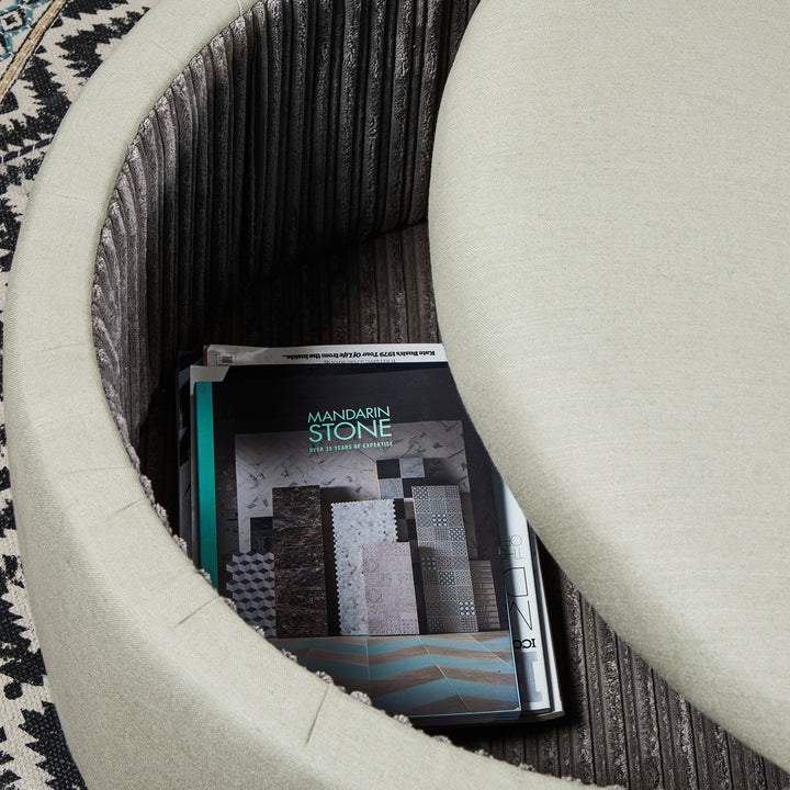 Capri Plain : Circular Storage Ottoman