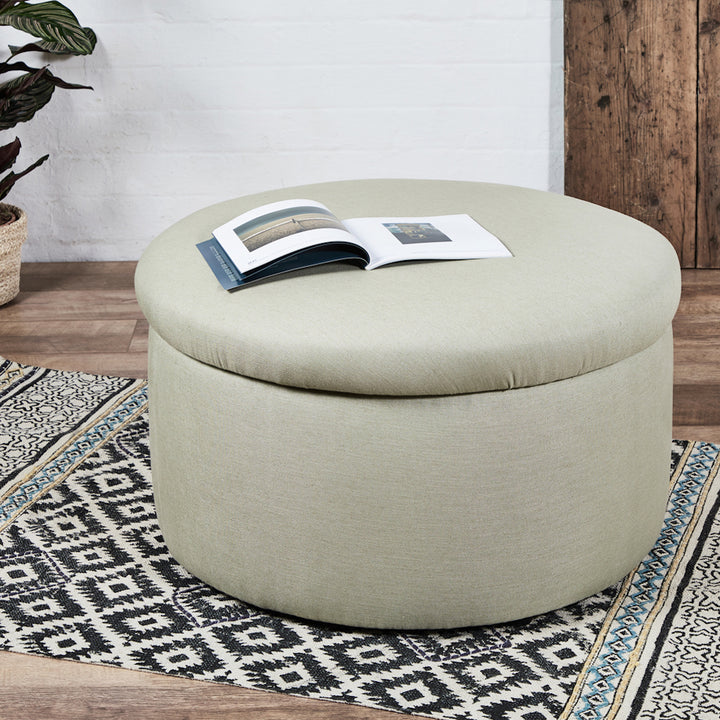 Capri Plain : Circular Storage Ottoman