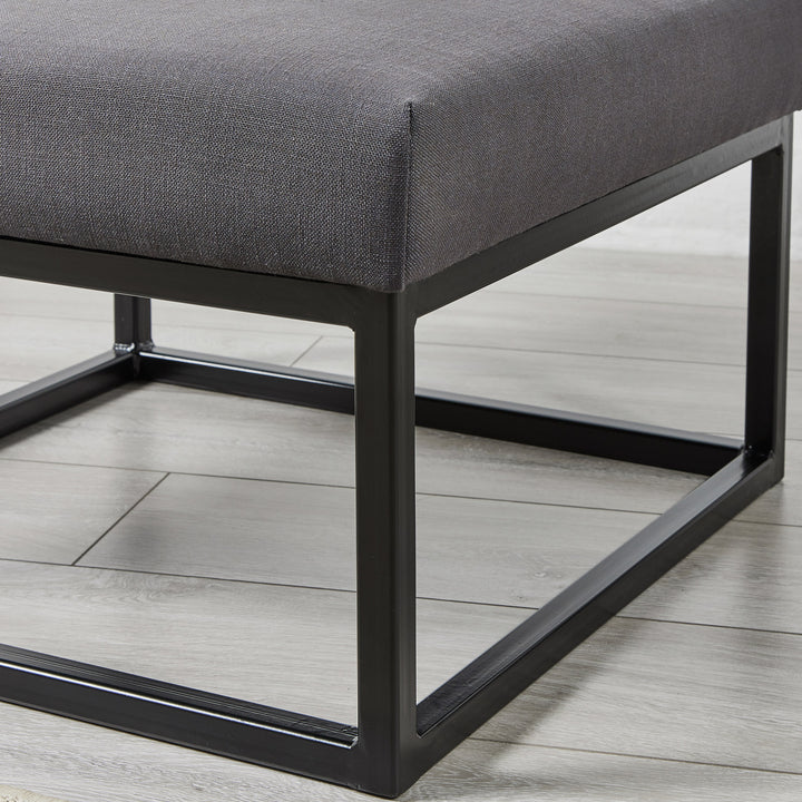 Stuttgart Plain : Square Metal Ottoman