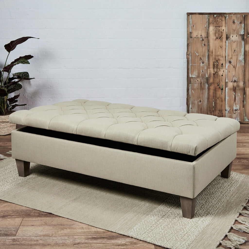 Kensington Deep Buttoned : Deep Buttoned Storage Ottoman