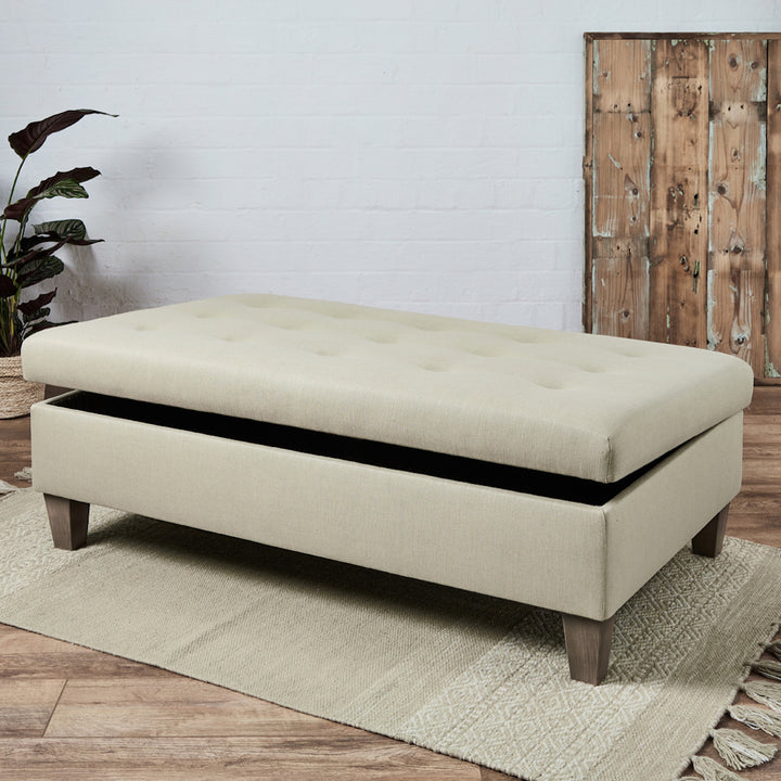 Kensington Shallow Buttoned : Shallow Buttoned Storage Ottoman