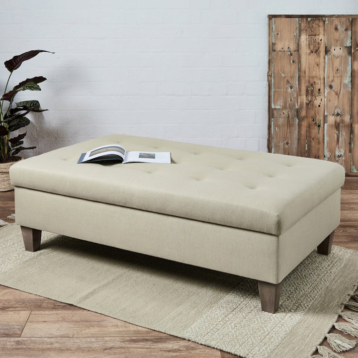 Kensington Shallow Buttoned : Shallow Buttoned Storage Ottoman