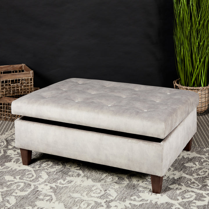 Kensington Shallow Buttoned : Shallow Buttoned Storage Ottoman