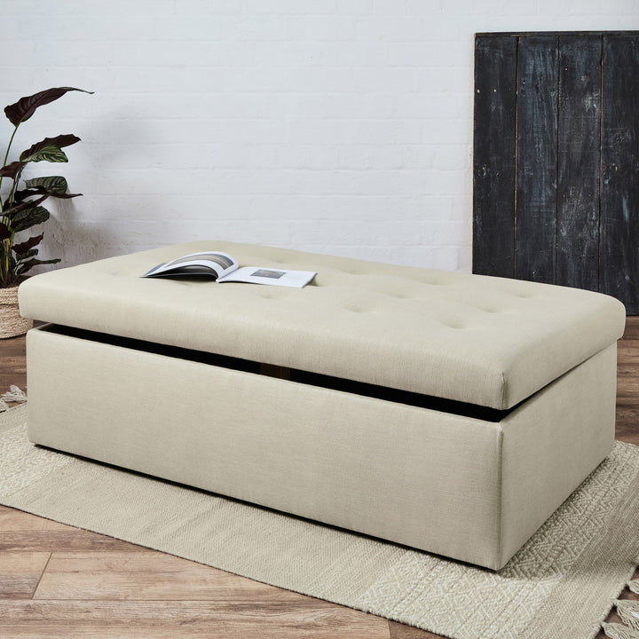 Lexington Shallow Buttoned : Shallow Buttoned Deep Storage Ottoman