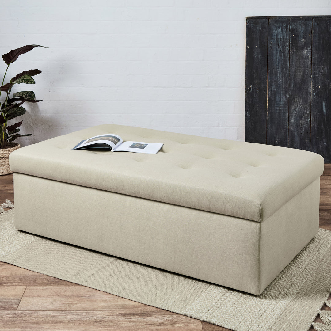 Lexington Shallow Buttoned : Shallow Buttoned Deep Storage Ottoman