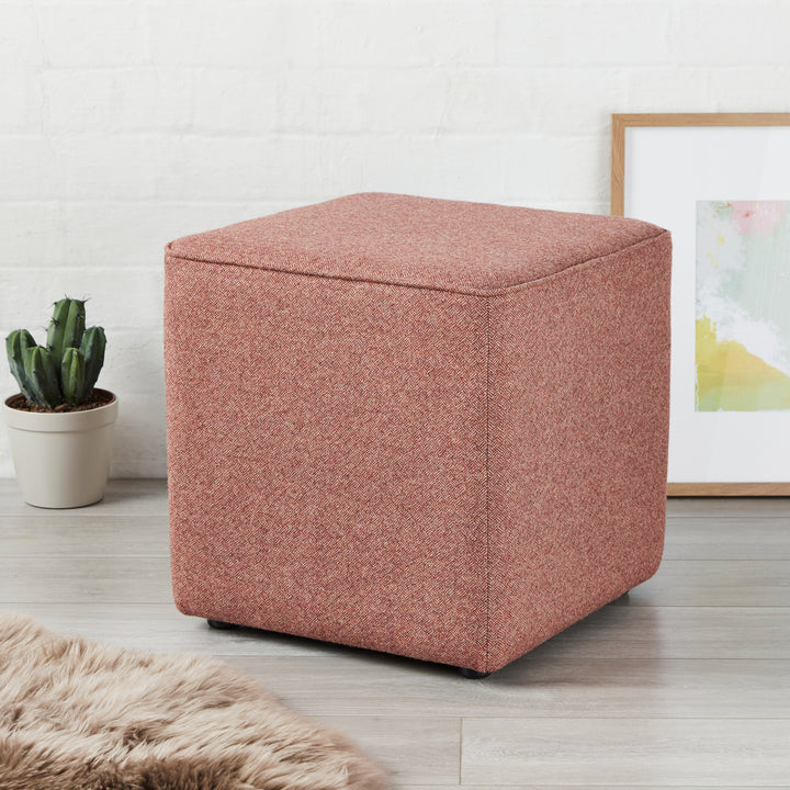 Oxford Piped : Cube Footstool with Piping